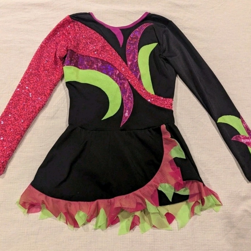 Dance Costume Pink, Green, Black - Women's XS/Girls' XL